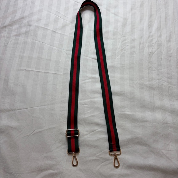 Adjustable Green & Red Stripe Replacement Bag Strap unisex - Picture 2 of 6